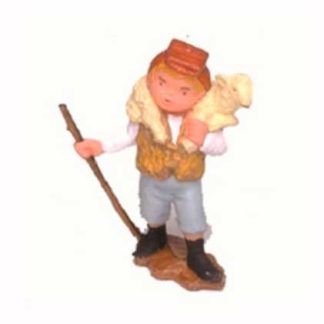 Figura Plástico Pastor Cordero Cuello 8cm.