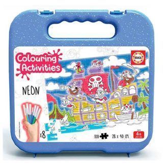 Maleta Puzzle 100 Colouring Piratas