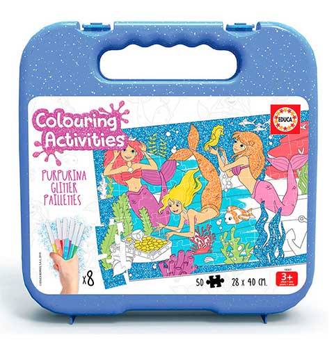 Maleta Puzzle 50 Colouring Sirenas