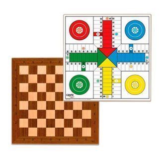 Tablero Ajedrez/Parchis Madera 33X33
