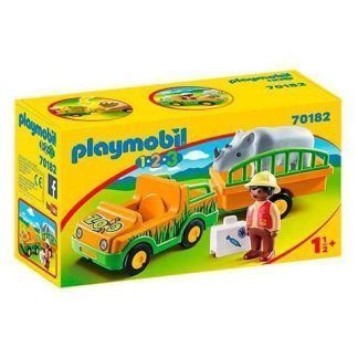 1,2,3 Vehículo del Zoo con Rinoceronte