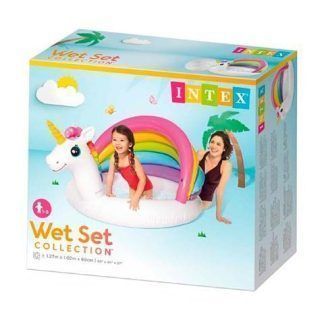 Piscina Hinchable Unicornio con Parasol