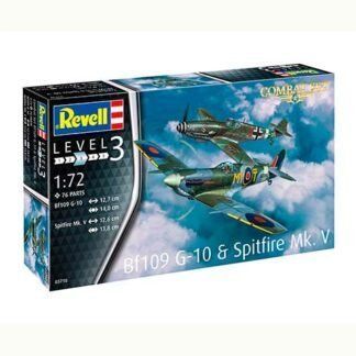 Set de combate Aviones Messerschmitt Bf109G -10 y Spitfire Mk.V. 1:72