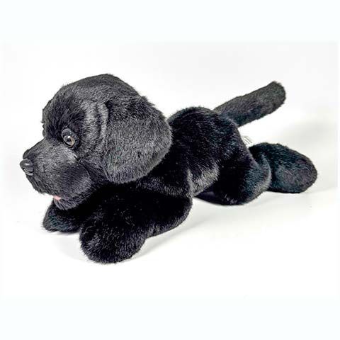 Peluche Labrador Negro Tumbado 25cm.