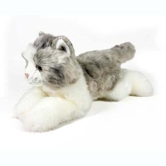 Peluche Gato Gris Tumbado 25cm.
