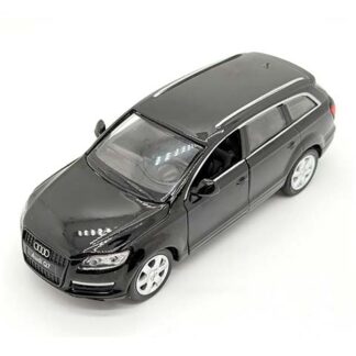 Black Audi SUV scale model car photographed from above on a white background.