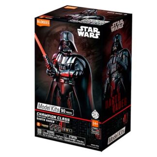 Star Wars Darth Vader Champion Class model kit box, 90 pieces, age 14+, shows Darth Vader with a red lightsaber on the front.