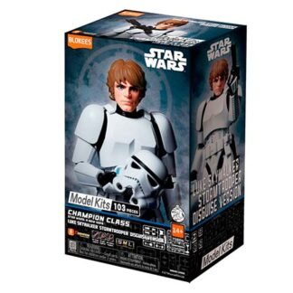 Star Wars model kit box featuring Luke Skywalker in white armor, 103 pieces, Champion Class set.