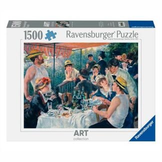 Ravensburger 1500-piece puzzle box from the Art collection, featuring a painting of people dining at an outdoor cafe.