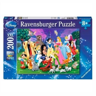 Ravensburger Disney puzzle box, 200 XXL pieces, age 8+, featuring a colorful Disney scene with princesses and characters.