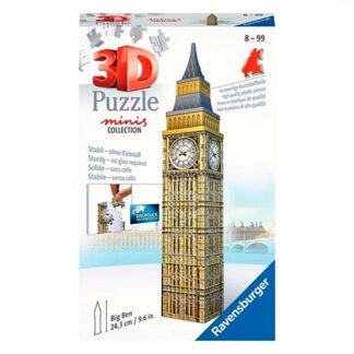 Ravensburger 3D Puzzle Minis box featuring the Big Ben clock tower model, age 8–99.